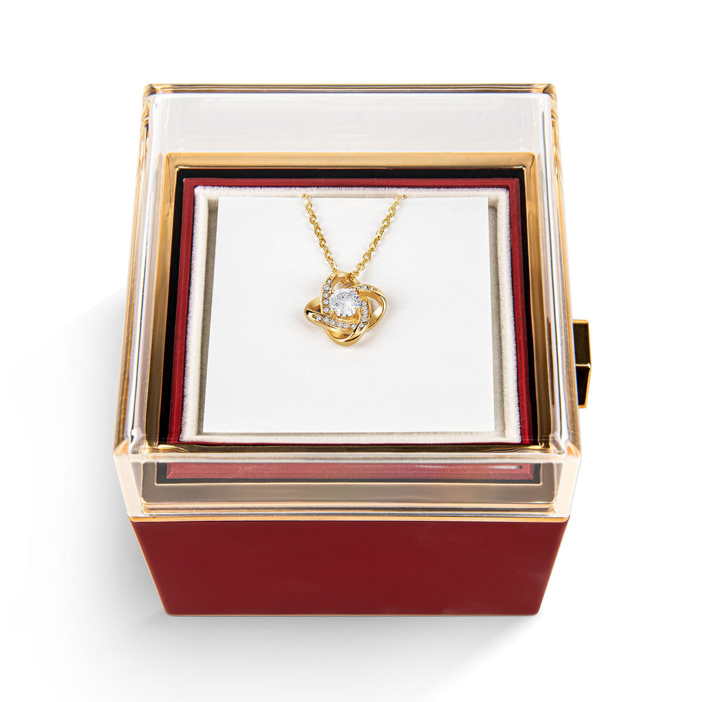 Coffret "Rose Éternelle" — Collier Nœud d'Amour